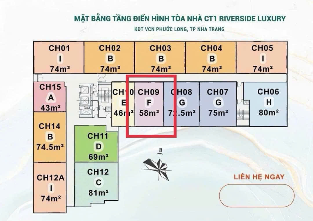 Bán căn hộ 2pn toà CT1 RIVERSIDE LUXURY - X09 - Ảnh 4